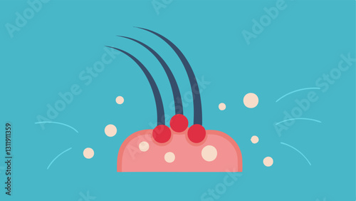 These descriptions can serve as a foundation for creating vector illustrations conveying the benefits of exosomes in treatments for scalp health and hair growth.