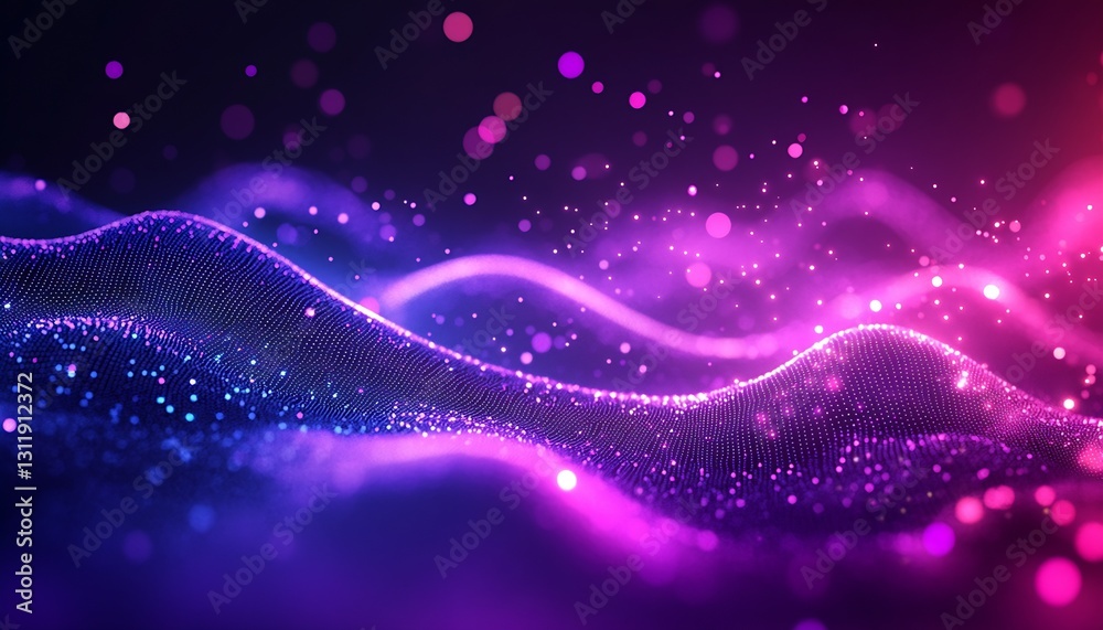 Enchanting Fluid Waves of Purple Bokeh Lights Creating Dreamy Atmosphere : Generative AI Enchanting Fluid Waves of Purple Bokeh Lights Creating Dreamy Atmosphere : Generative AI