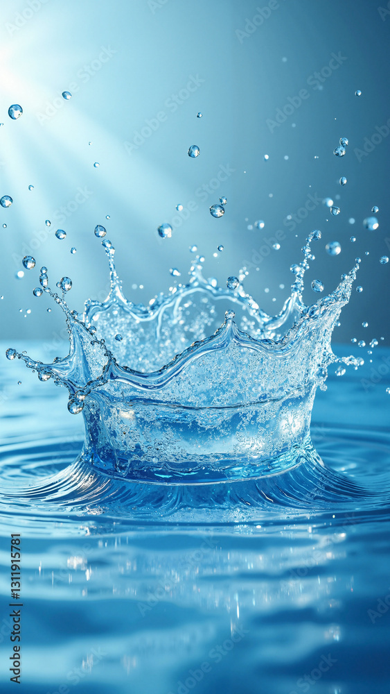 A Stunning Water Splash Image Ideal for Bottled Water Advertisements, Beverage Campaigns, and Health-Conscious Promotions A Stunning Water Splash Image Ideal for Bottled Water Advertisements, Beverage Campaigns, and Health-Conscious Promotions