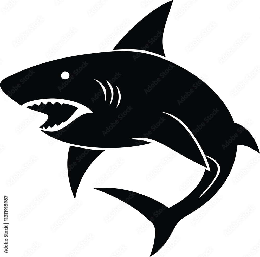 Fototapeta premium shark isolated on white background