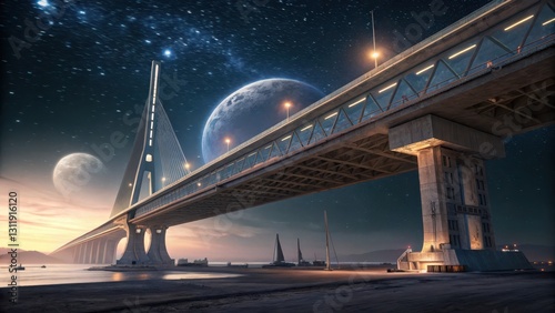 Constructing a colossal bridge in low gravity a futuristic engineering marvel in space