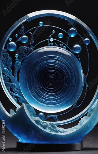 camera lens on black