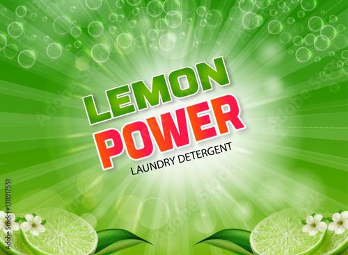Detergent powder packet design template