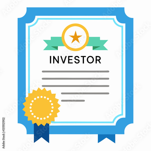 Investor certificate illustration with decorative elements