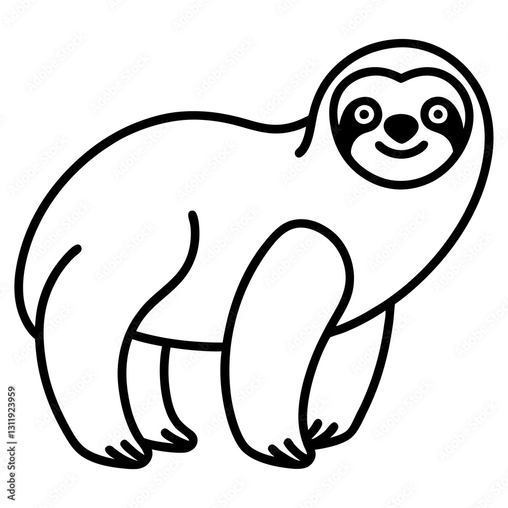 Obraz premium Simple Sloth Vector