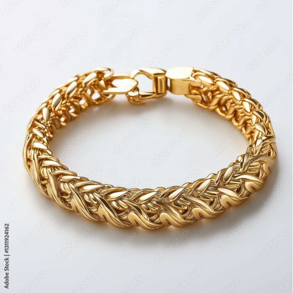 Obraz premium Elegant Gold Bracelet with Intricate Chain Design and Closure