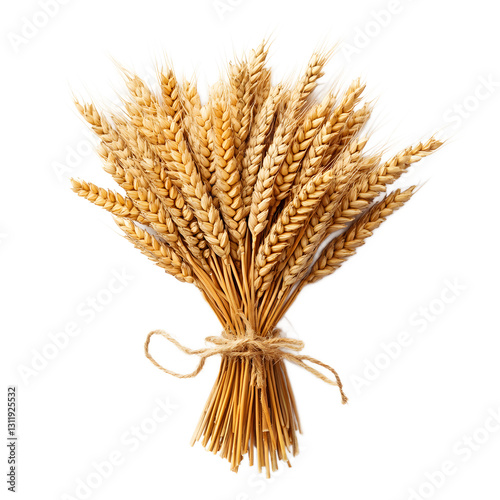 Tied Wheat Ears Against Transparent Background