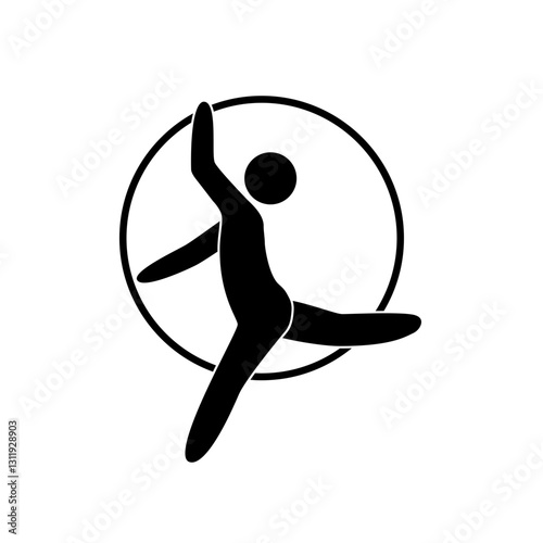 Gymnast with Hoop Icon