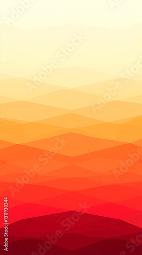Abstract gradient waves of warm colors transitioning from soft yellow to deep red tones
