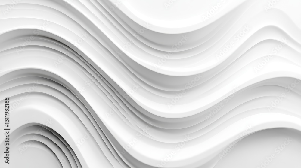Abstract 3D render of white stripe wave background, creating a smooth, flowing, and dynamic design with soft, elegant curves, perfect for modern, minimalist, and artistic design concepts. Abstract 3D render of white stripe wave background, creating a smooth, flowing, and dynamic design with soft, elegant curves, perfect for modern, minimalist, and artistic design concepts.