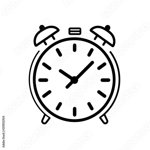 Reminder, simple, white background, black line, line icon style


