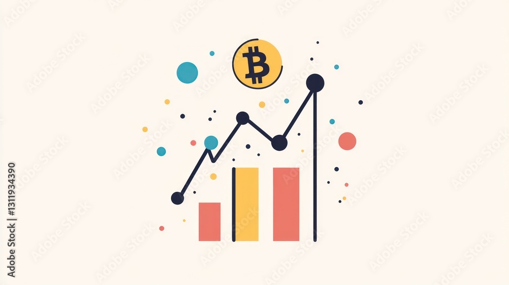 Obraz premium Bitcoin investment growth chart, abstract design