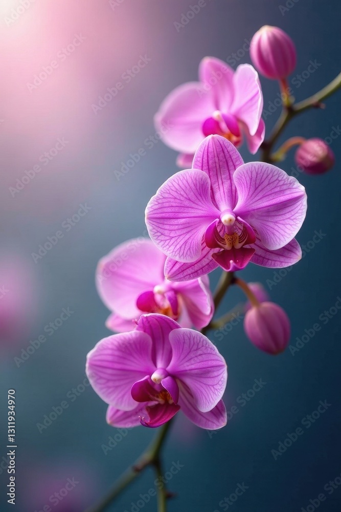 Delicate orchid branches, vibrant blooms unfurling , orchid, elegant Delicate orchid branches, vibrant blooms unfurling , orchid, elegant