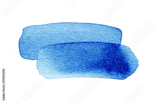 Watercolor blue paint brush stroke element