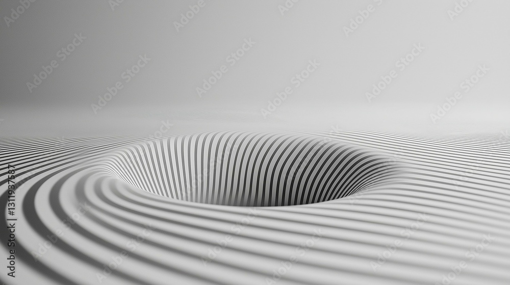 Abstract Wavy Lines with a Circular Depression Abstract Wavy Lines with a Circular Depression