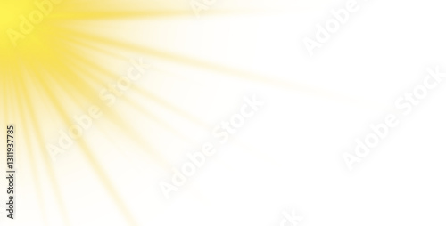 Yellow glowing light burst and transparent back ground. Lights flare, star flash light, white sun rays, png. Sun flush with raos or gold spotlyght and boke. Gold lance flares network. 