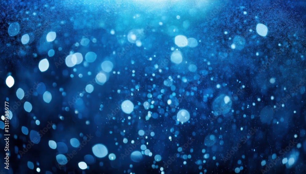 ethereal blue bokeh with floating light particles, abstract shimmering background for festive, winter, and dreamy designs

