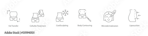 Body Contouring and Fat Reduction Icons | Fat Transfer, CoolSculpting, Liposuction, and More