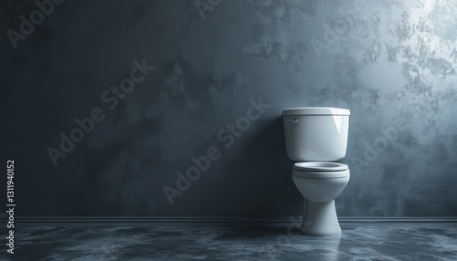 Modern bathroom interior featuring a white toilet against a simple wall with neutral decor