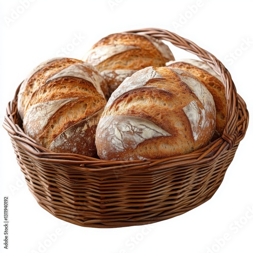 Basket filled with various types of fresh bread on a wooden table in a restaurant setting