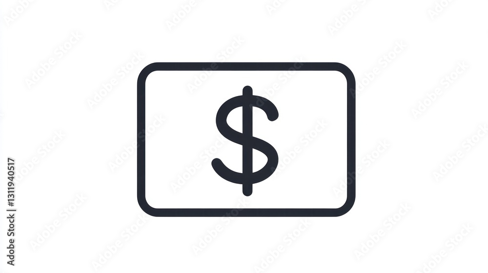 Simple Dollar Sign Icon, Abstract Graphic, Financial Symbol Simple Dollar Sign Icon, Abstract Graphic, Financial Symbol