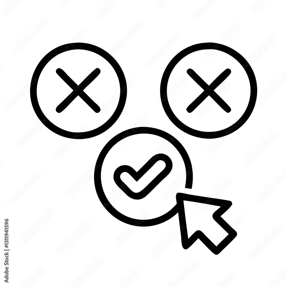 multi choice icon, multi choice line art - simple line art of multi choice, perfect for multi choice logos and icons