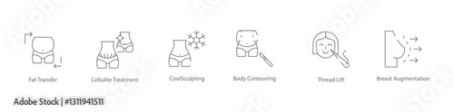 Body Contouring and Aesthetic Enhancement Icons | Fat Transfer, Cellulite Treatment, CoolSculpting, and More