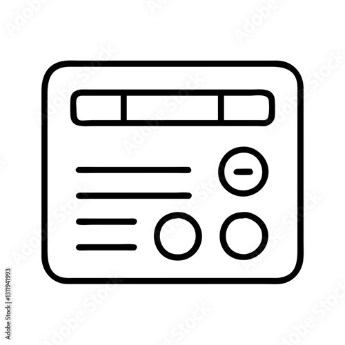 radio button icon, radio button line art - simple line art of radio button, perfect for radio button logos and icons