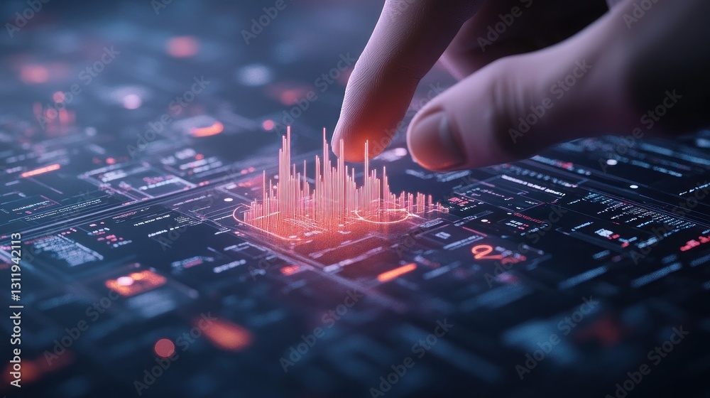Naklejka premium Digital Data Analysis: Interactive Visualization of Information