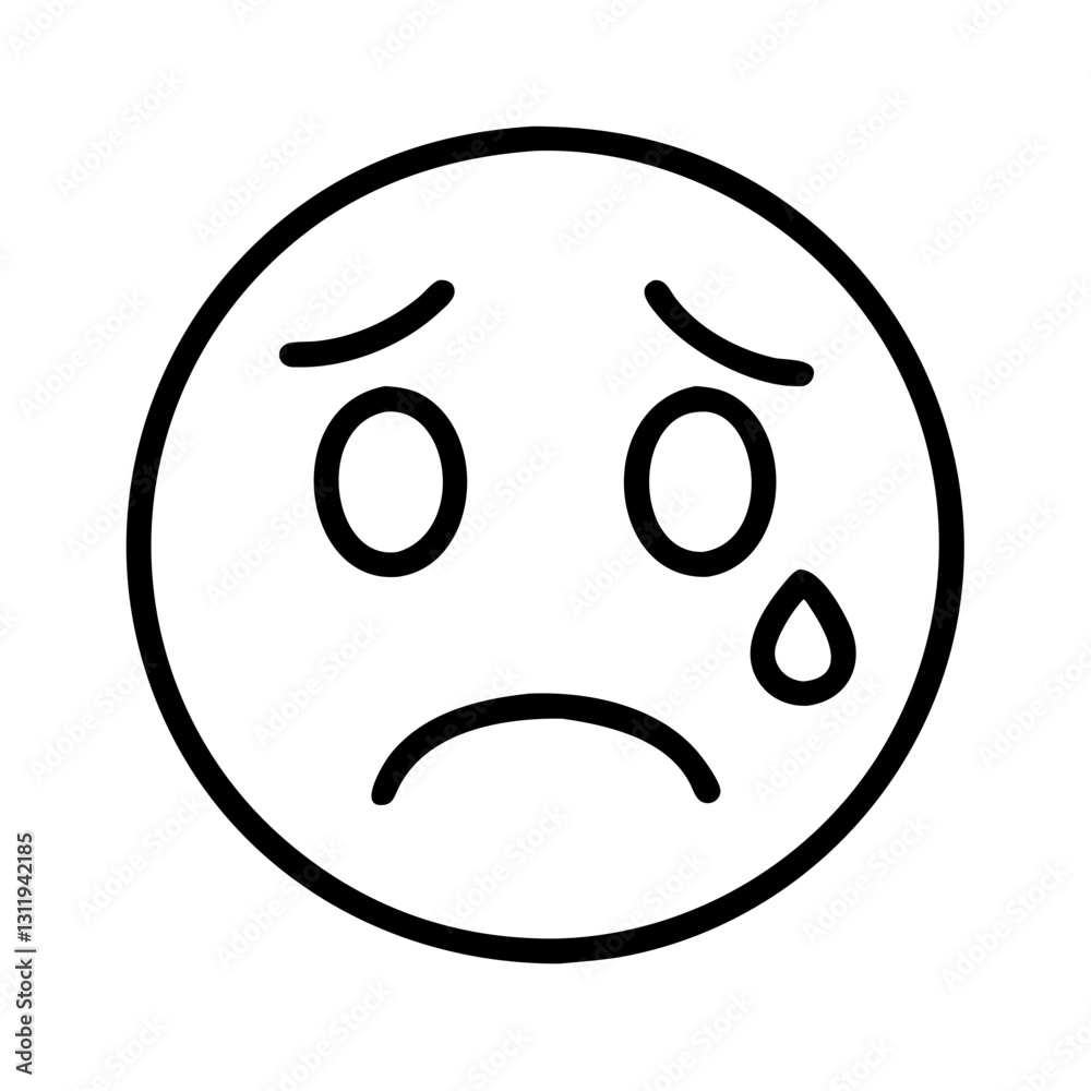 sad face icon, sad face line art - simple line art of sad face, perfect for sad face logos and icons sad face icon, sad face line art - simple line art of sad face, perfect for sad face logos and icons