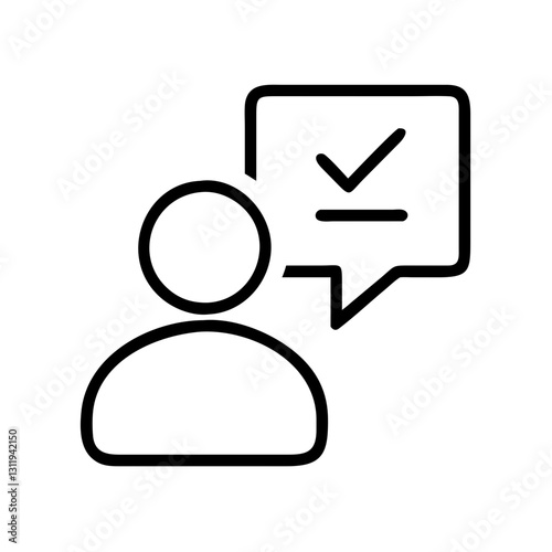 respondent icon, respondent line art - simple line art of respondent, perfect for respondent logos and icons