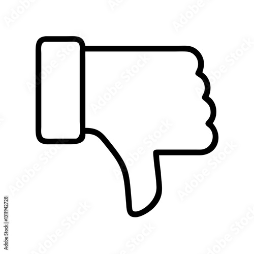 thumbs down icon, thumbs down line art - simple line art of thumbs down, perfect for thumbs down logos and icons
