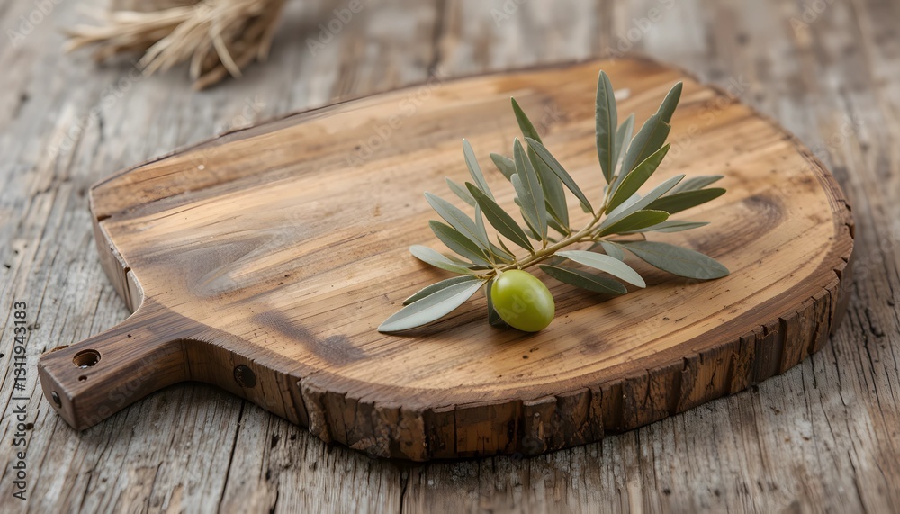 Rustic Wooden Cutting Board with Olive Branch Rustic Wooden Cutting Board with Olive Branch