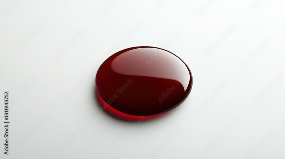 Elegant single glossy blood red drop, isolated, abstract and minimal composition Elegant single glossy blood red drop, isolated, abstract and minimal composition
