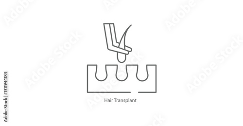 Hair Transplant Surgery Hair Restoration Vector Icon