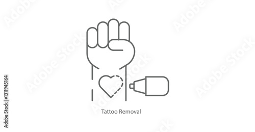 Tattoo Removal Laser Skin Treatment Vector Icon