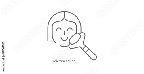 Microneedling Skin Rejuvenation Therapy Vector Icon