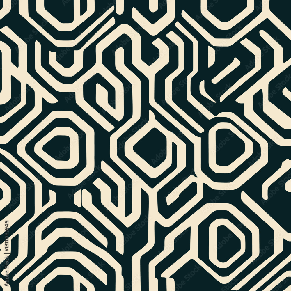 Abstract geometric seamless pattern with techno design in neutral tones Abstract geometric seamless pattern with techno design in neutral tones