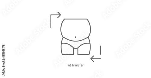 Fat Transfer Cosmetic Surgery Vector Illustration