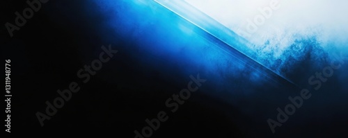 Blue gradient from dark to light with rays on a black background. Blurred edges- bright white and blue tones.