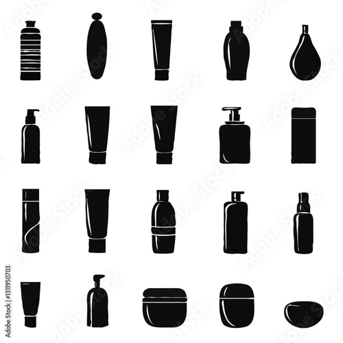 set of cosmetic products silhouette