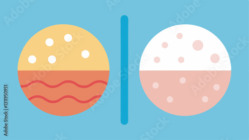 Smoother Texture A simplistic texture comparison where one side shows rough skin and the other side shows visibly smoother youthful skin after exosome enhancement.