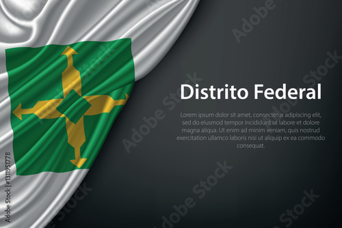 Distrito Federal state flag on dark background