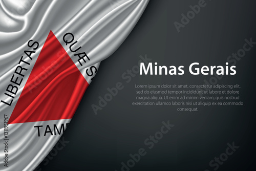 Minas Gerais state flag on dark background
