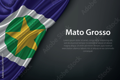 Mato Grosso state flag on dark background