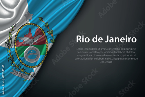 Rio de Janeiro state flag on dark background