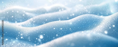 Abstract winter banner background with snow and waves of ice- close-up.