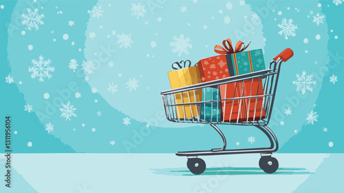 digital shopping cart concept