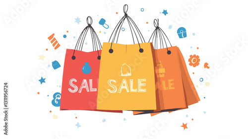 colorful shopping celebration