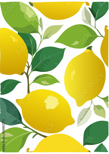 background with lemons, illustration of lemons, vector file